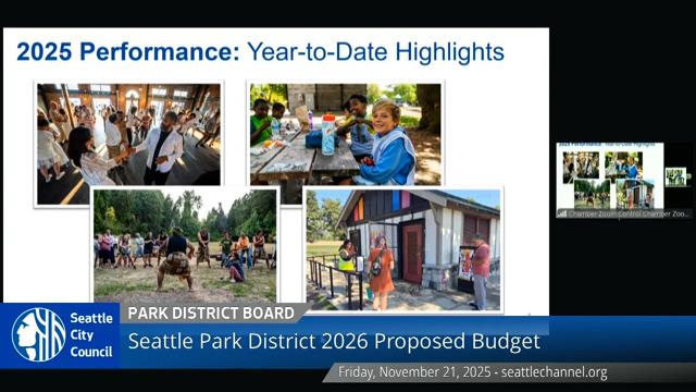 Seattle Park District Board Special Meeting 11/21/2025 on Explore Videos Page Seattle Park District Board Special Meeting 11/21/2025
