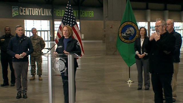 Local & state leaders discuss field hospital deployment at CenturyLink