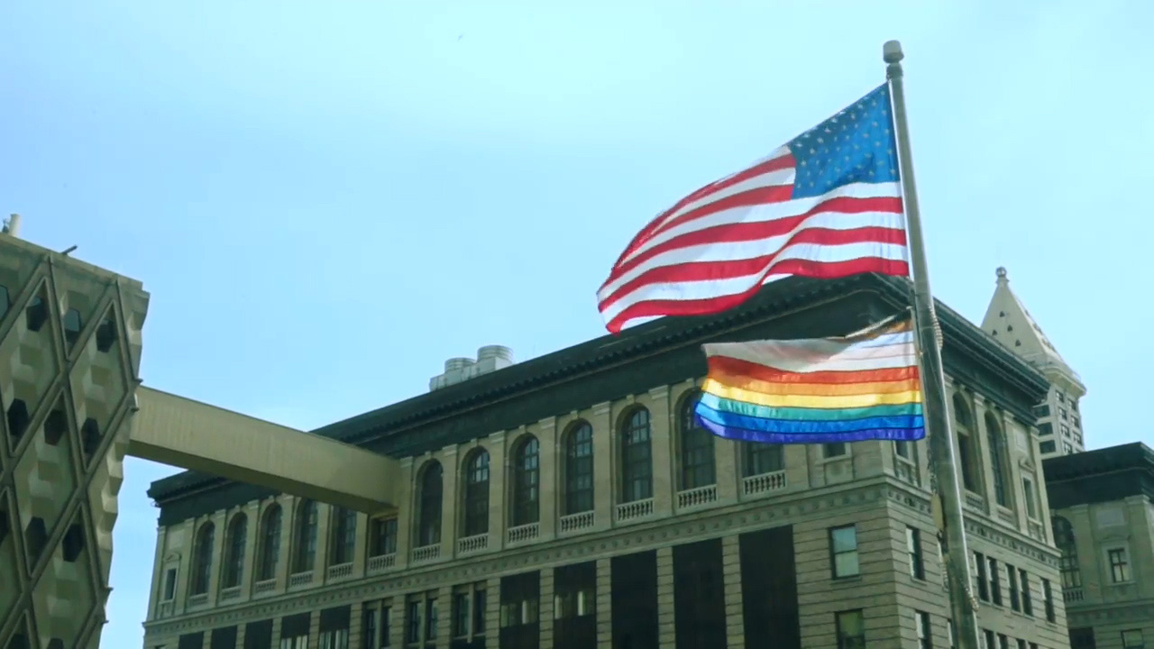 Lifting the LGBTQ+ community & pride flag at Seattle City Hall