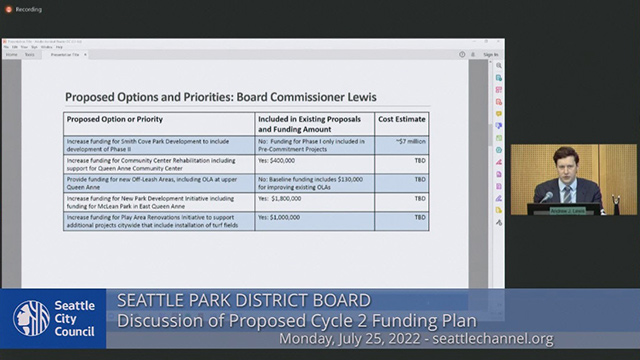 Seattle Park District Board Meeting 7/25/22