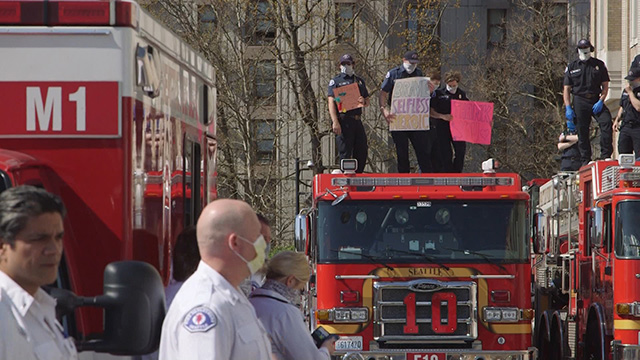 Seattle Fire Department celebrates hardworking hospital staff
