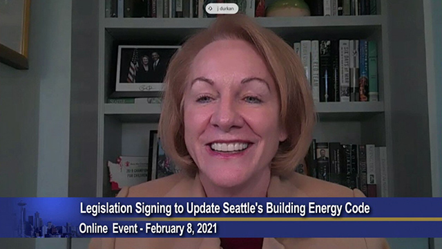 Mayor Durkan signs legislation updating Seattle’s building energy code on Explore Videos Page Mayor Durkan signs legislation updating Seattle’s building energy code