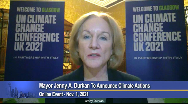 Mayor Durkan announces climate actions while at COP26 in Glasgow 